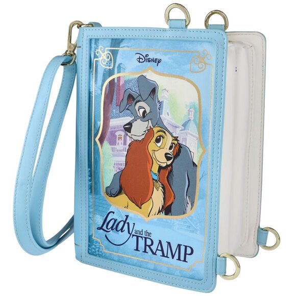 Loungefly‎ Lady and the Tramp Storybook Convertible Backpack & Crossbody Bag - Picture 1 of 7